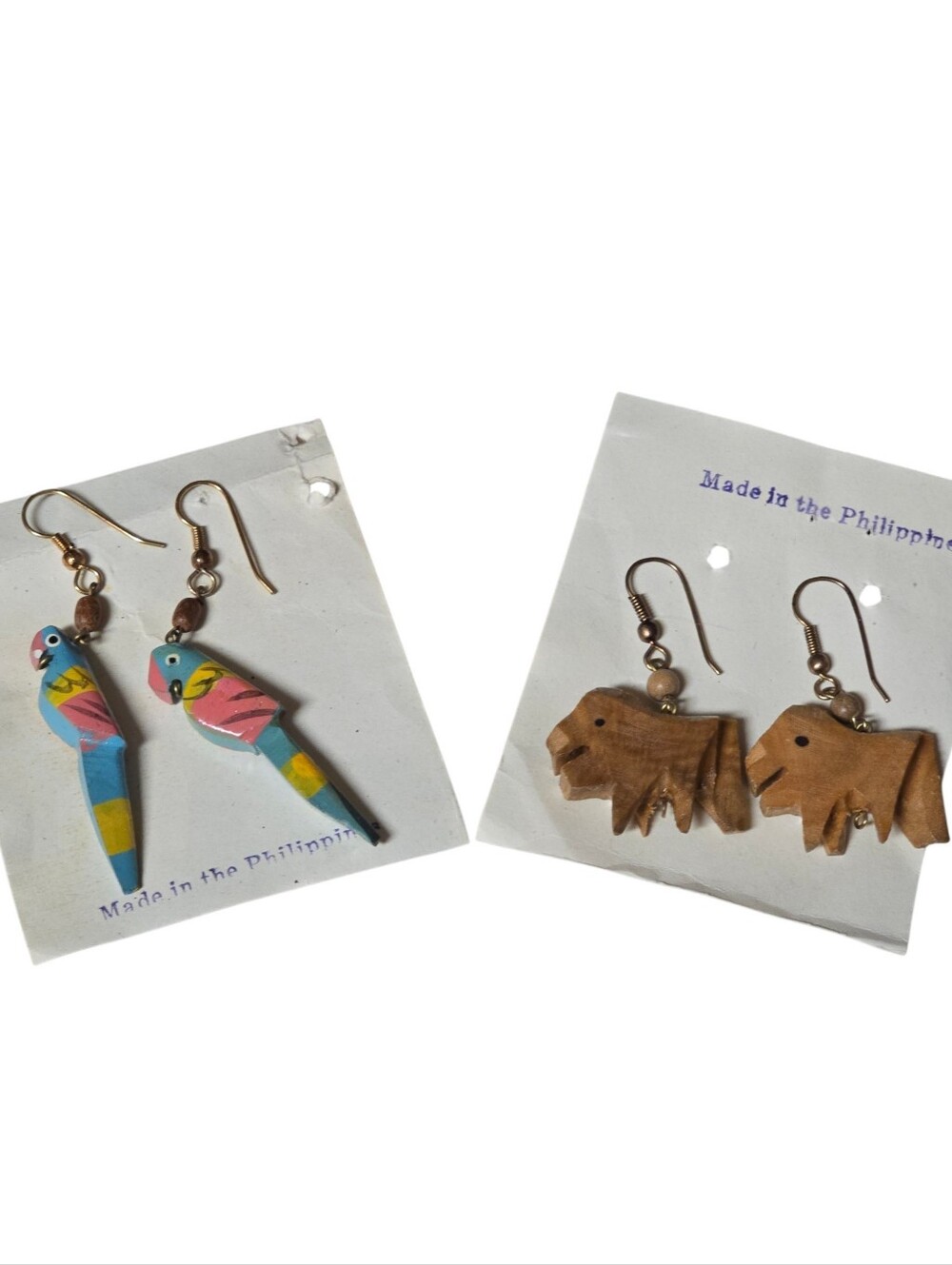 Vintage Wooden Dangle Earrings Never Used
